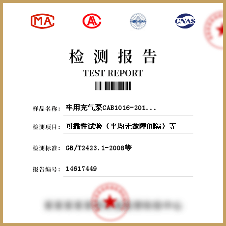 車(chē)用充氣泵CAB1016-2012檢測(cè)