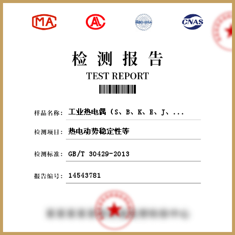工業(yè)熱電偶（S、B、K、E、J、N、T型）檢測